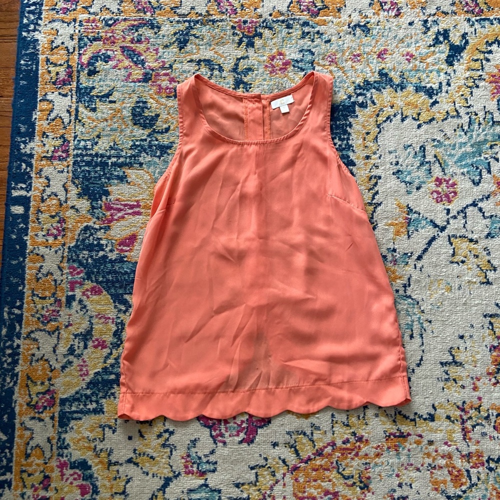 Salmon pink Scalloped tank